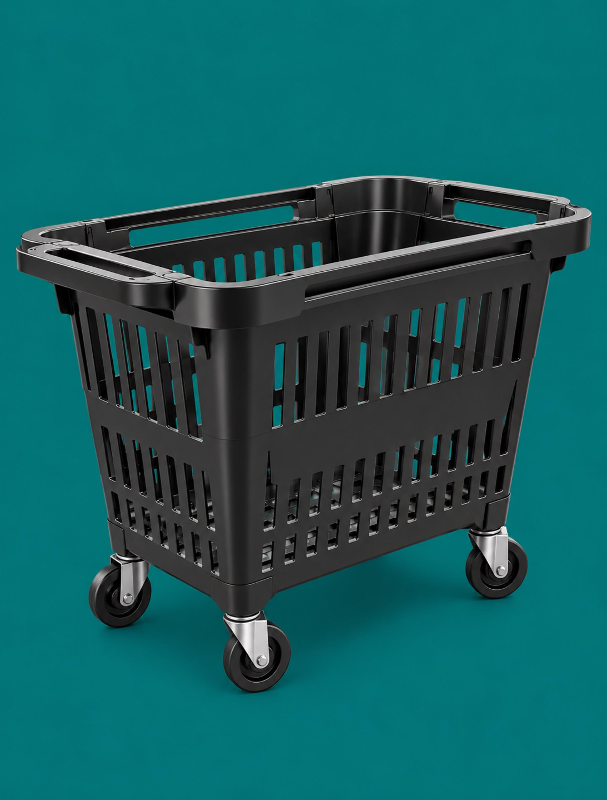 Shopping Basket with 4 Wheels – 30 Litres